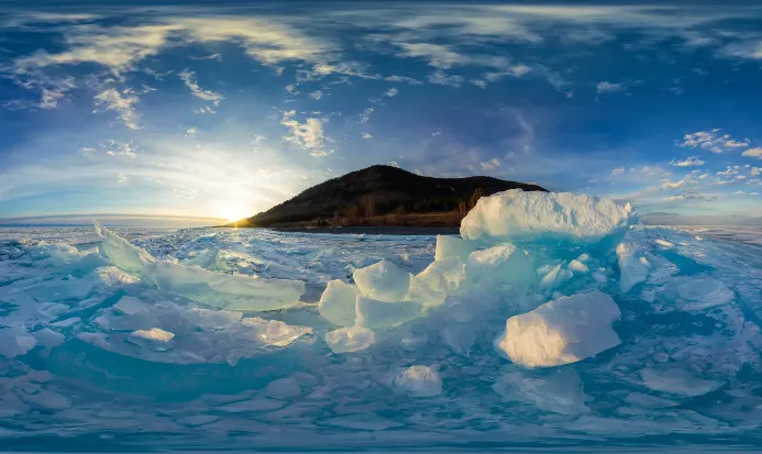 貝加爾湖冬季藍冰遠景 貝加爾湖冬季藍冰遠景