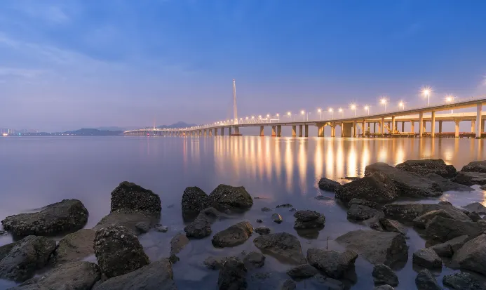 深圳灣公路大橋一帶的跨海景色,連接深港兩地 深圳灣公路大橋一帶的跨海景色,連接深港兩地