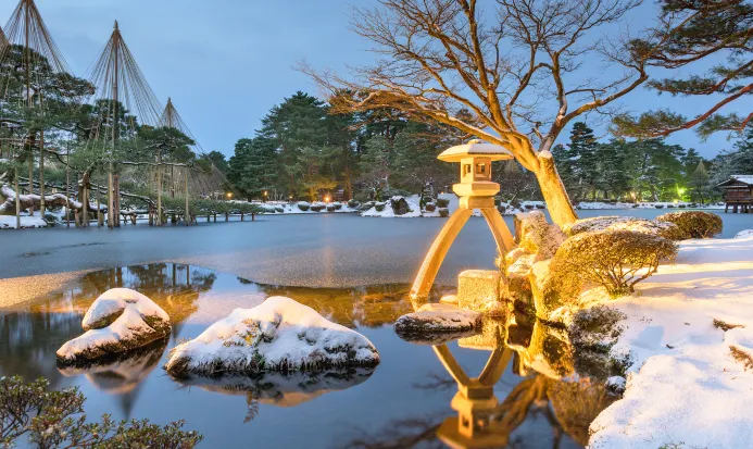 金澤兼六園的秋日園景 金澤兼六園的秋日園景