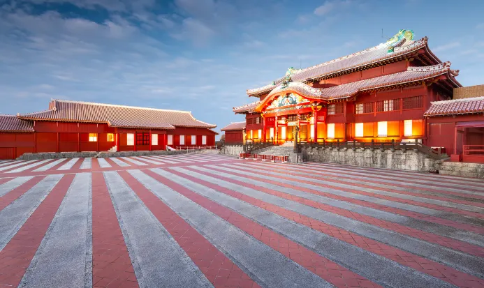 琉球王朝王城首里城的紅瓦建築群 琉球王朝王城首里城的紅瓦建築群