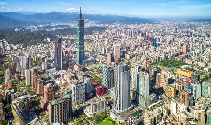 台北101大樓城市俯瞰景 台北101大樓城市俯瞰景