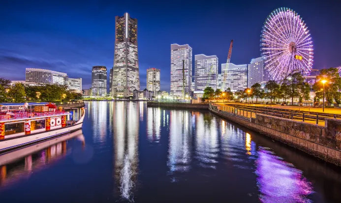 橫濱港未來一帶嘅臨海夜景 橫濱港未來一帶嘅臨海夜景