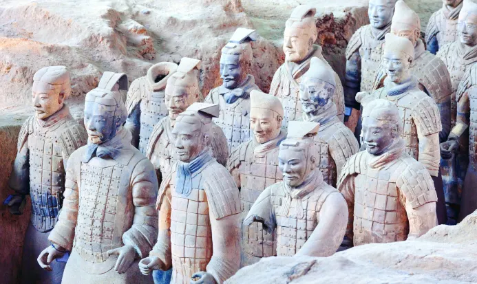 秦始皇兵馬俑坑氣勢磅礡，屬陝西最具代表性的世界文化遺產