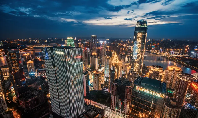 重慶解放碑步行街夜景 重慶解放碑步行街夜景