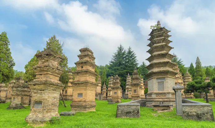 登封嵩山少林景區塔林的古塔群 登封嵩山少林景區塔林的古塔群