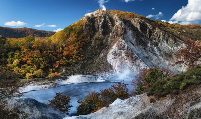 藻岩山秋季紅葉俯瞰景色