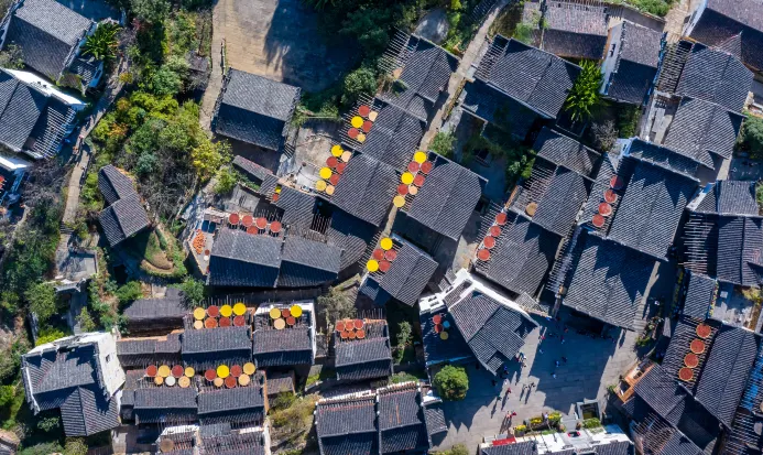 篁嶺山上古村的徽派建築與街巷 篁嶺山上古村的徽派建築與街巷