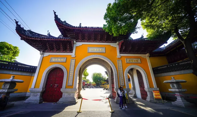 蘇州寒山寺的秋日靜謐庭院 蘇州寒山寺的秋日靜謐庭院