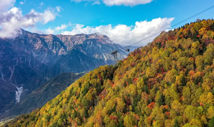 新穗高空纜車秋季山景 新穗高空纜車秋季山景