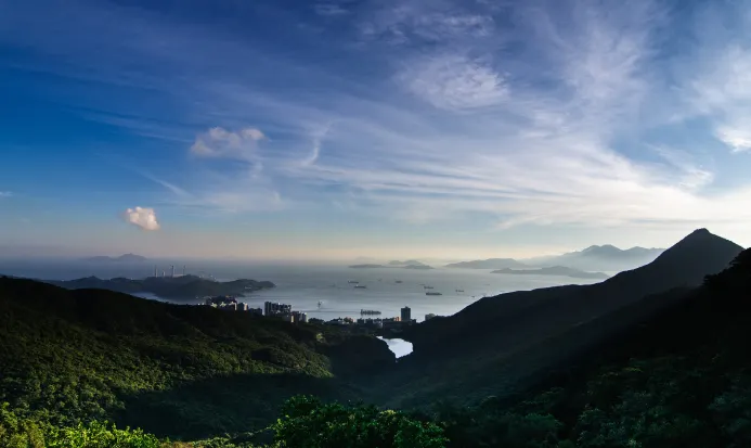 秋季晴天的香港太平山頂自然風景 秋季晴天的香港太平山頂自然風景