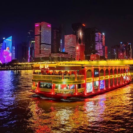 《珠江紅船．全球首創的水上移動劇場「船說珠江」》【(位上)魚翅撈飯+巧手無骨魚宴】【金牌紅燒瀑汁乳鴿皇(每位半隻)】入住《2025年全新開業》Citadines廣州馨樂庭公寓酒店廣州純玩2天團