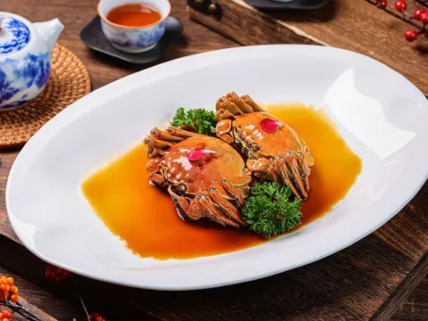 正宗陽澄湖大閘宴(蟹堂弄花雕醉蟹(保證蟹乸3両重(位上)+鹽炙金秋大閘蟹(保證公蟹3.5両重(位上))