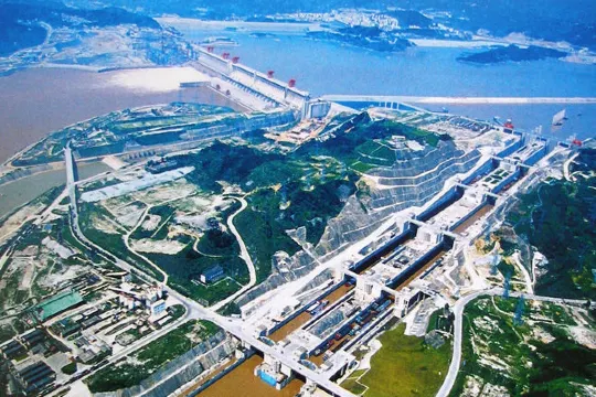 三峽大壩五級船閘