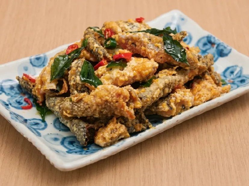 金沙鹹蛋三文魚皮