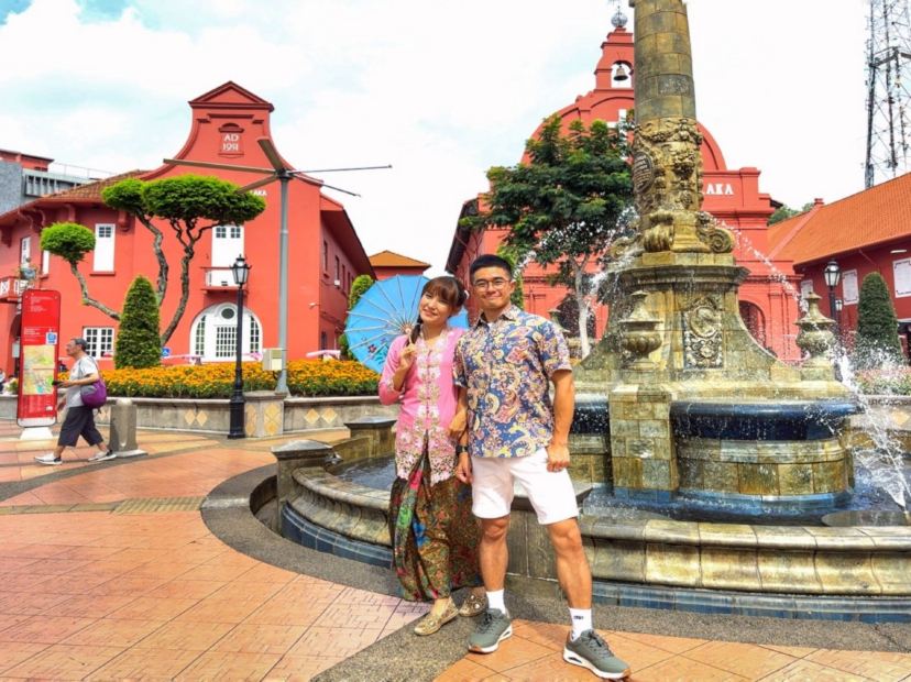 【特色體驗】穿上小娘惹服裝拍攝家庭合照，漫遊馬六甲古城