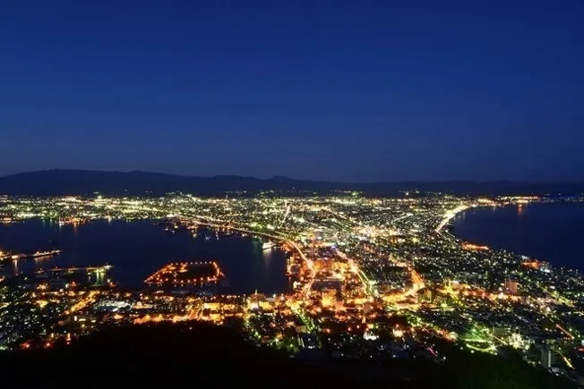 函館山百萬夜景的市街燈火 函館山百萬夜景的市街燈火