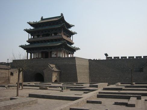 平遙古城城樓上