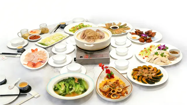 白玉藏珍豬肚包魚翅+(位上)過橋東升斑宴