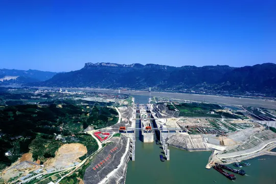 三峽大壩五級船閘