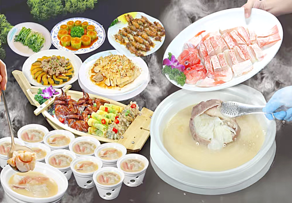 豬肚鳳包魚翅+(位上)過橋東星斑宴