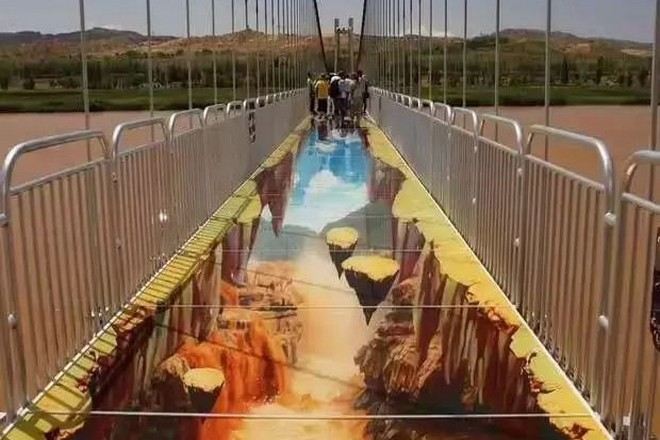 沙坡頭景區~3D玻璃橋