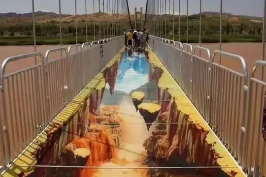 沙坡頭景區~3D玻璃橋