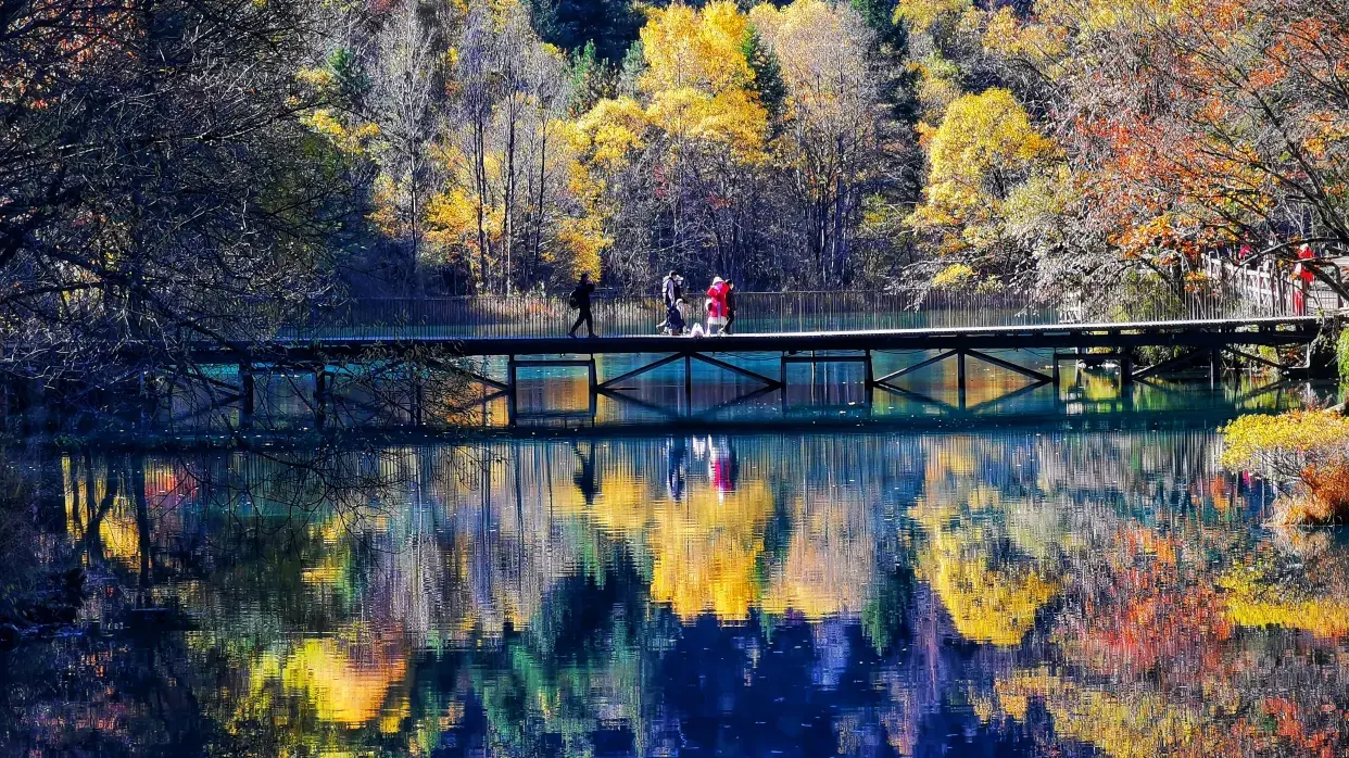 九寨溝五花海秋景