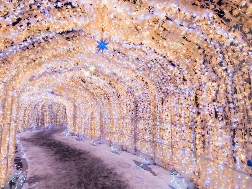 洞爺湖溫泉彩燈隧道