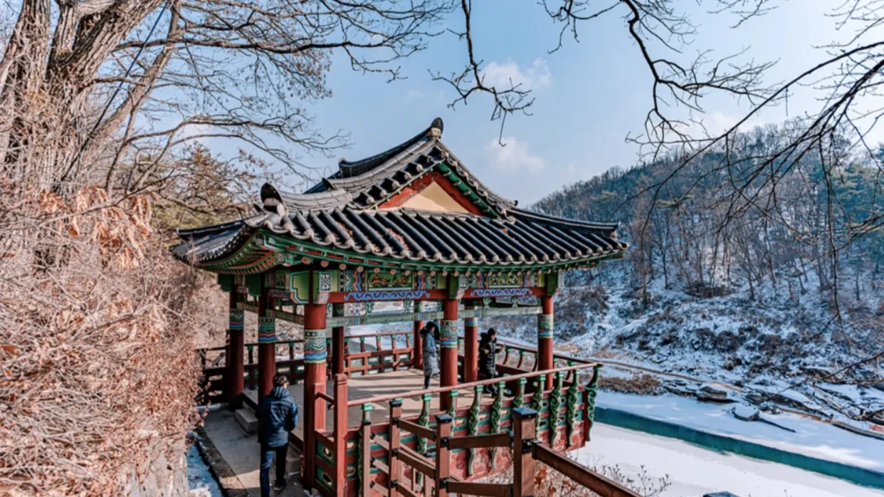 孤石亭+漢灘江水上浮橋