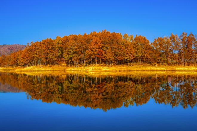 橫城湖水散步路