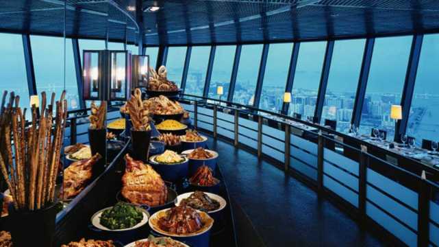 【旅遊塔旋轉餐廳 - 自助午餐】<金光飛航>澳門船票+玩樂快閃套票