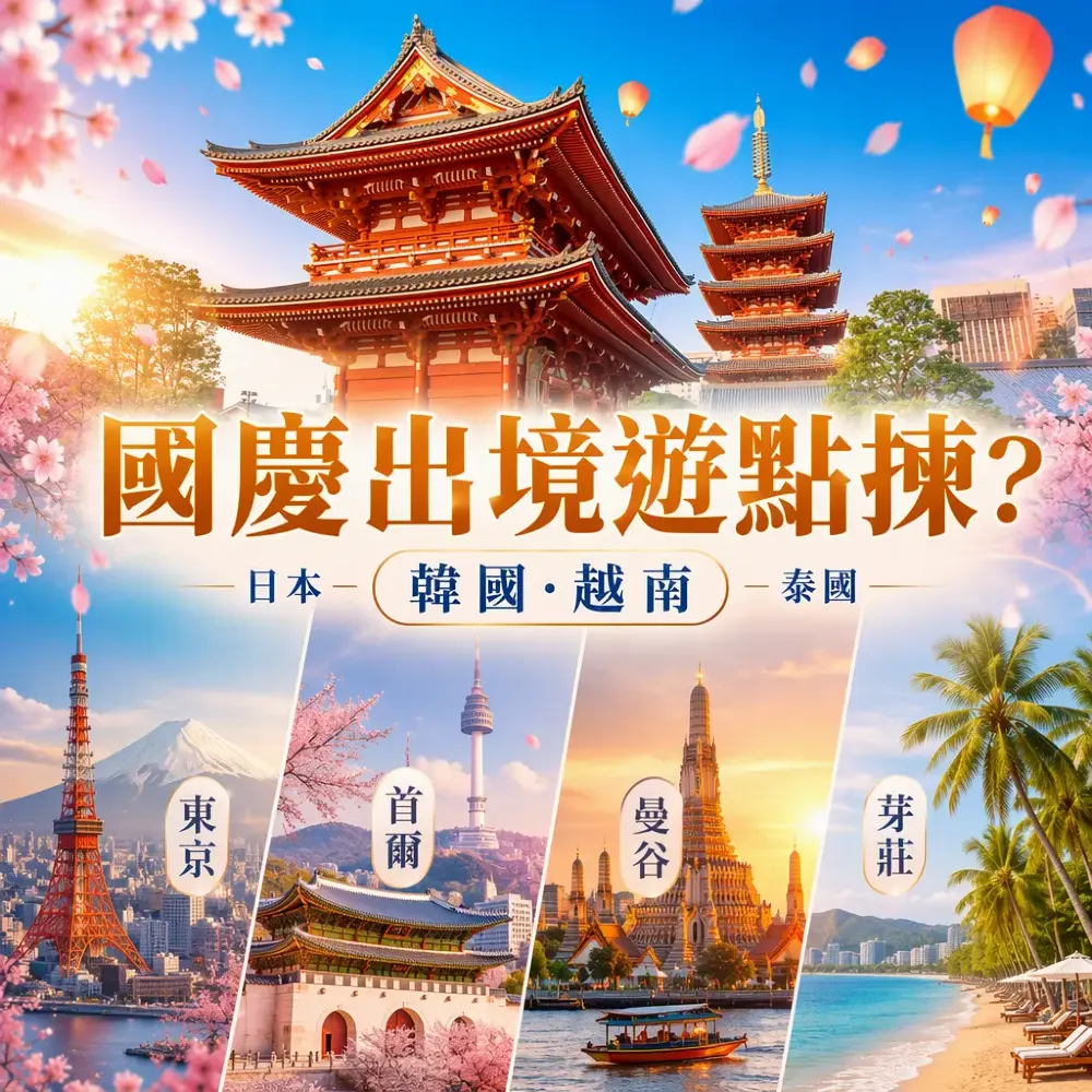 2026國慶日韓泰越性價比對比｜4大目的地點揀好