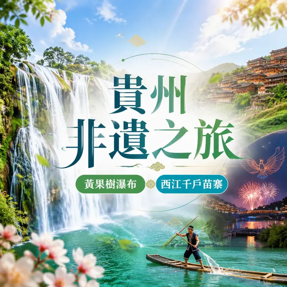 貴州非遺之旅：黃果樹瀑布·西江千戶苗寨·烏江寨5天高鐵團