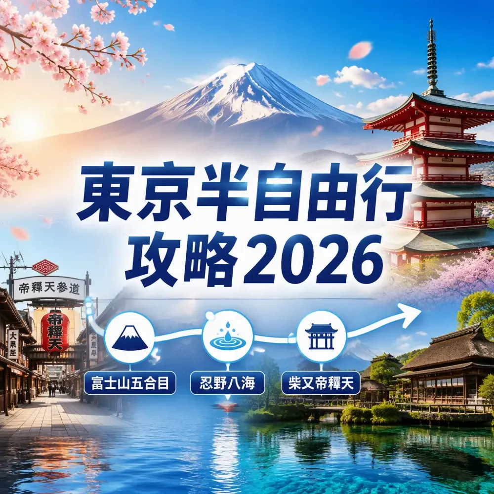 東京半自由行攻略2026｜5天有2天自由活動！富士山、忍野八海及住宿一次安排