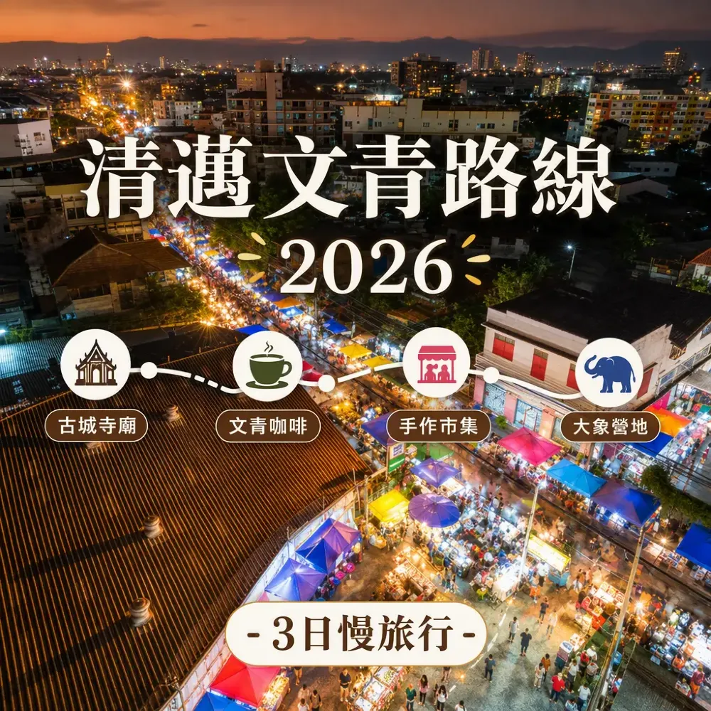 清邁文青路線2026｜3日慢遊咖啡廳手作市集大象營