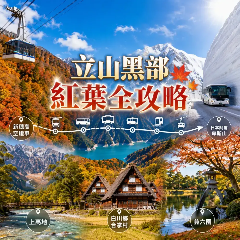 立山黑部紅葉攻略｜6種交通工具穿越日本阿爾卑斯山