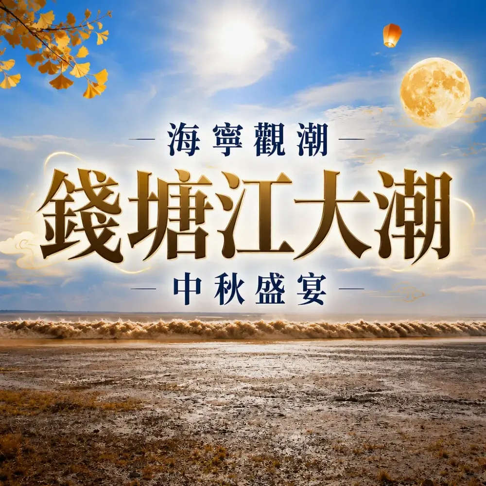 賞一年一度錢塘江大潮．沉浸式過中秋~海寧觀潮+宮廷中秋盛宴