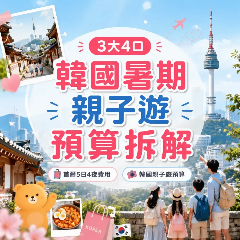 韓國暑期親子遊預算拆解｜3大4口首爾5日4夜費用攻略