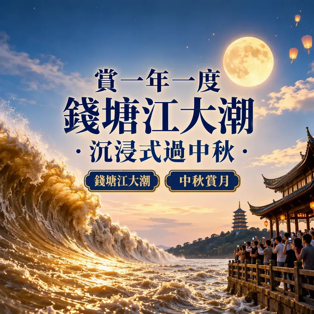 賞一年一度錢塘江大潮．沉浸式過中秋