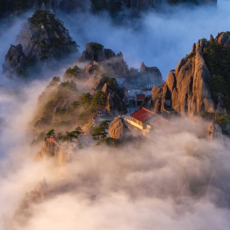 黃山市5天團·黃山5天純玩高鐵團、黃山（前後山深度遊）、連住2晚黃山山上、賞徽州魚燈