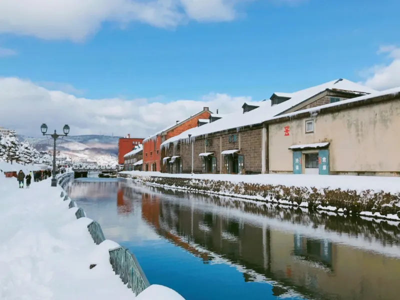 小樽運河冬季雪景 小樽運河冬季雪景
