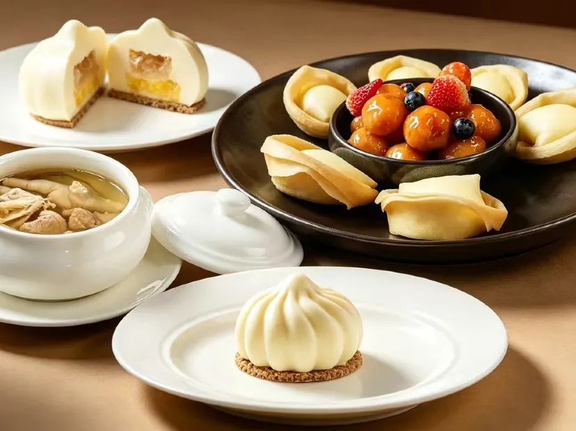 《順德漁村》【鮮人參燉土雞汤(位上)+燕窩薑撞奶慕斯(位上)】