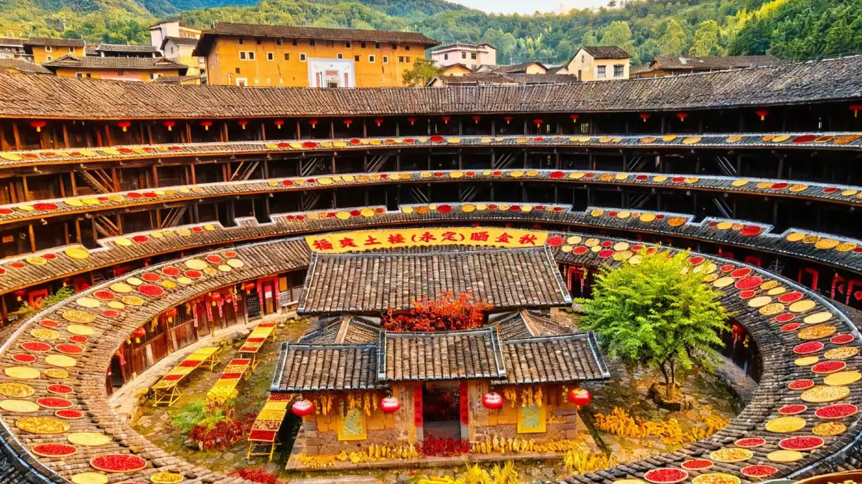初溪土樓群（曬秋盛景）