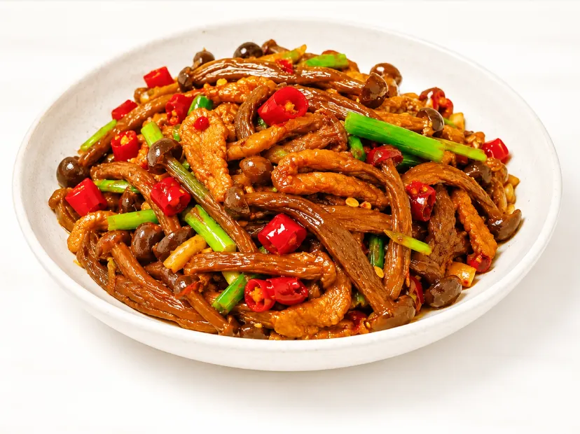 鹿茸菌炒肉