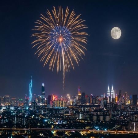 吉隆坡+雪蘭莪州+馬六甲5天團·中秋限定煙花晚會【永安獨家】全新夜景山頂餐廳欣賞煙花賞月晚會、連續3晚吉隆坡市中心五星級酒店EQ Kuala Lumpur、人氣果園~ Orchard Hill品嚐時令熱帶水果