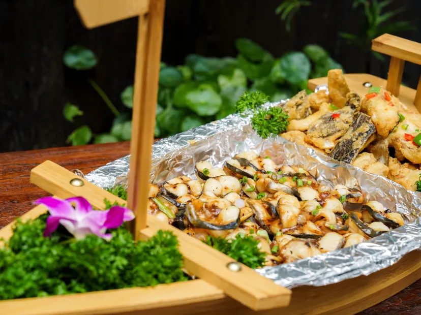 山泉水鴨嘴魚一魚兩食一帆風順宴