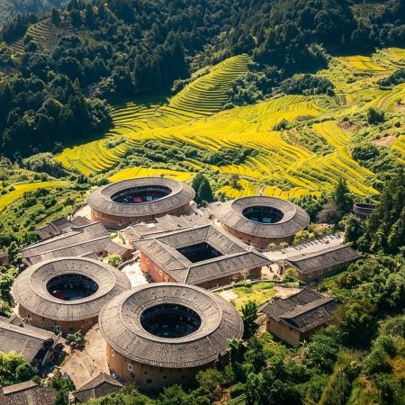 漳州+廈門4天團·🎄聖誕福建🎄4天升級純玩高鐵之旅 《世界文化遺產》南靖田螺坑土樓群、田中賦土樓群（夯土體驗）、DIY小土樓、 🍃採茶及制茶體驗、🔥聖誕土樓煙花篝火晚會🎆、鼓浪嶼、中山路