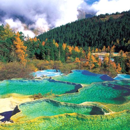 峨眉山+九寨溝8天團·🍁飛機來回【獨家】連住3晚九寨天堂洲際酒店※深度遊覽九寨溝(獨立包車)、峨眉山金頂(獨立包車)、黃龍、樂山大佛遊船、大熊貓繁育研究基地、漫遊成都City Walk