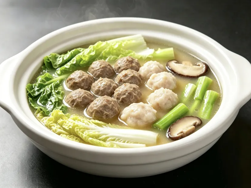 時蔬雙丸煲